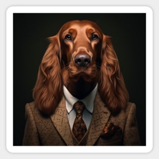 Irish Setter Dog in Suit Sticker